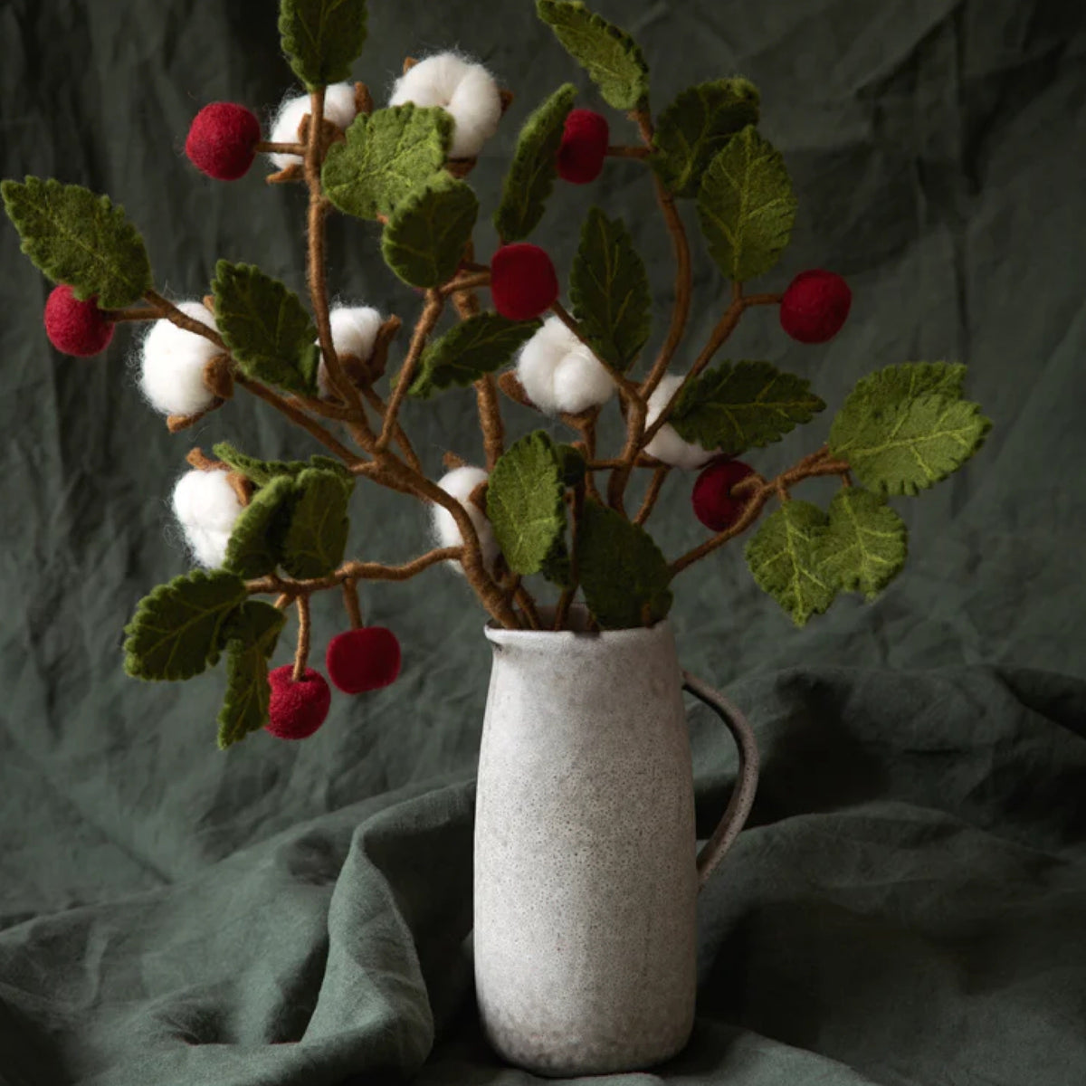 Felted Branch + Dusty Red Apples