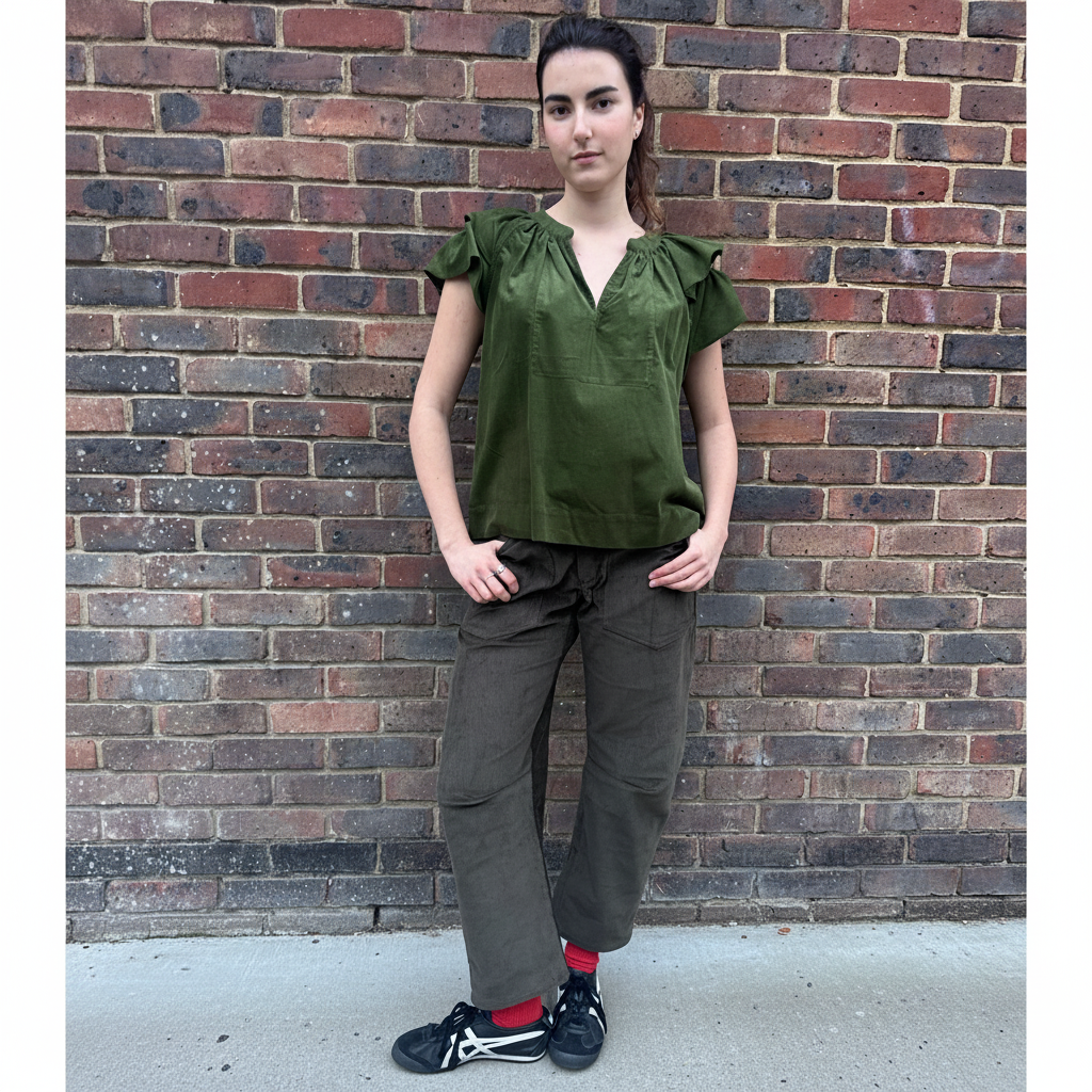 *NEW COLOUR* Cord Barrel Pant Olive