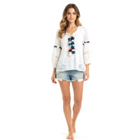 Misa Los Angeles White Broderie Top