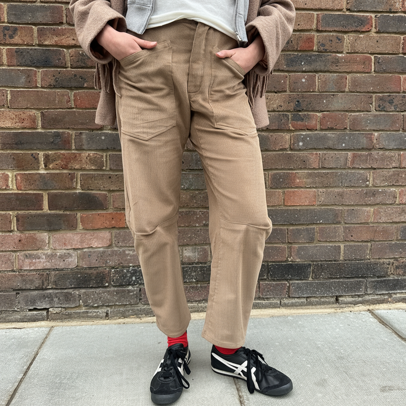 *NEW COLOUR* Cord Barrel Pant Beige