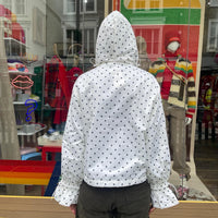 Ginny & Me Flared Windbreaker Off White Polka Dot