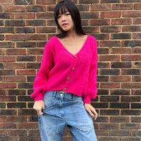 *NEW STYLE* Fuchsia Button-up Cardi
