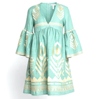 *LANDED* Sea Green Feather Dress Midi