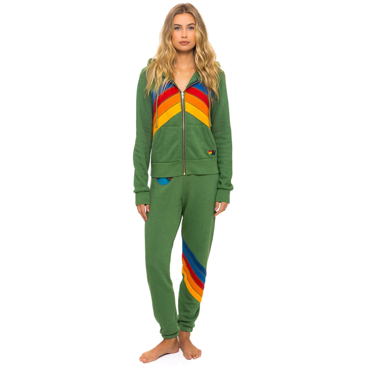 Mountain Stitch Chevron Zip Hoodie Palm