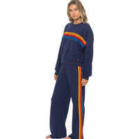 5 Stripe Relaxed Crew S'Shirt Navy
