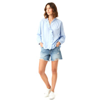 *RESTOCK* Lightweight Ruffle Shirt Sky Blue