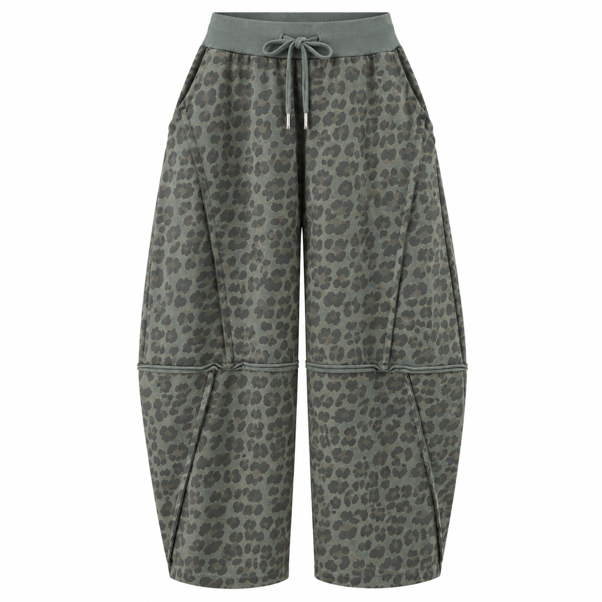 Leopard Jersey Lightweight Joggers Khaki