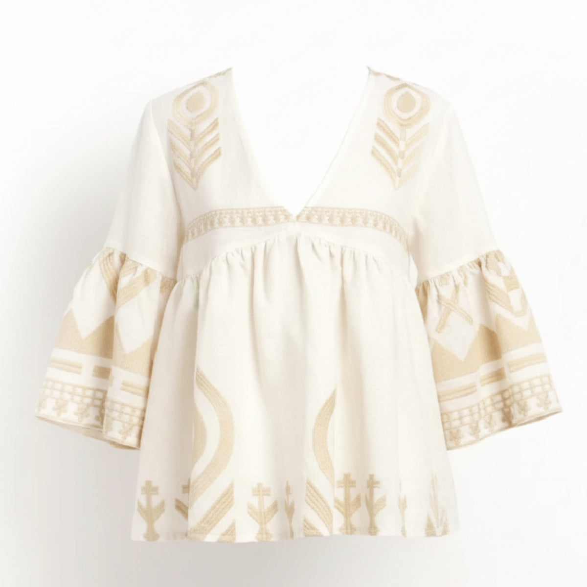 *LANDED* Natural Feather Tunic Top