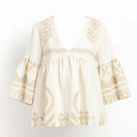 *LANDED* Natural Feather Tunic Top