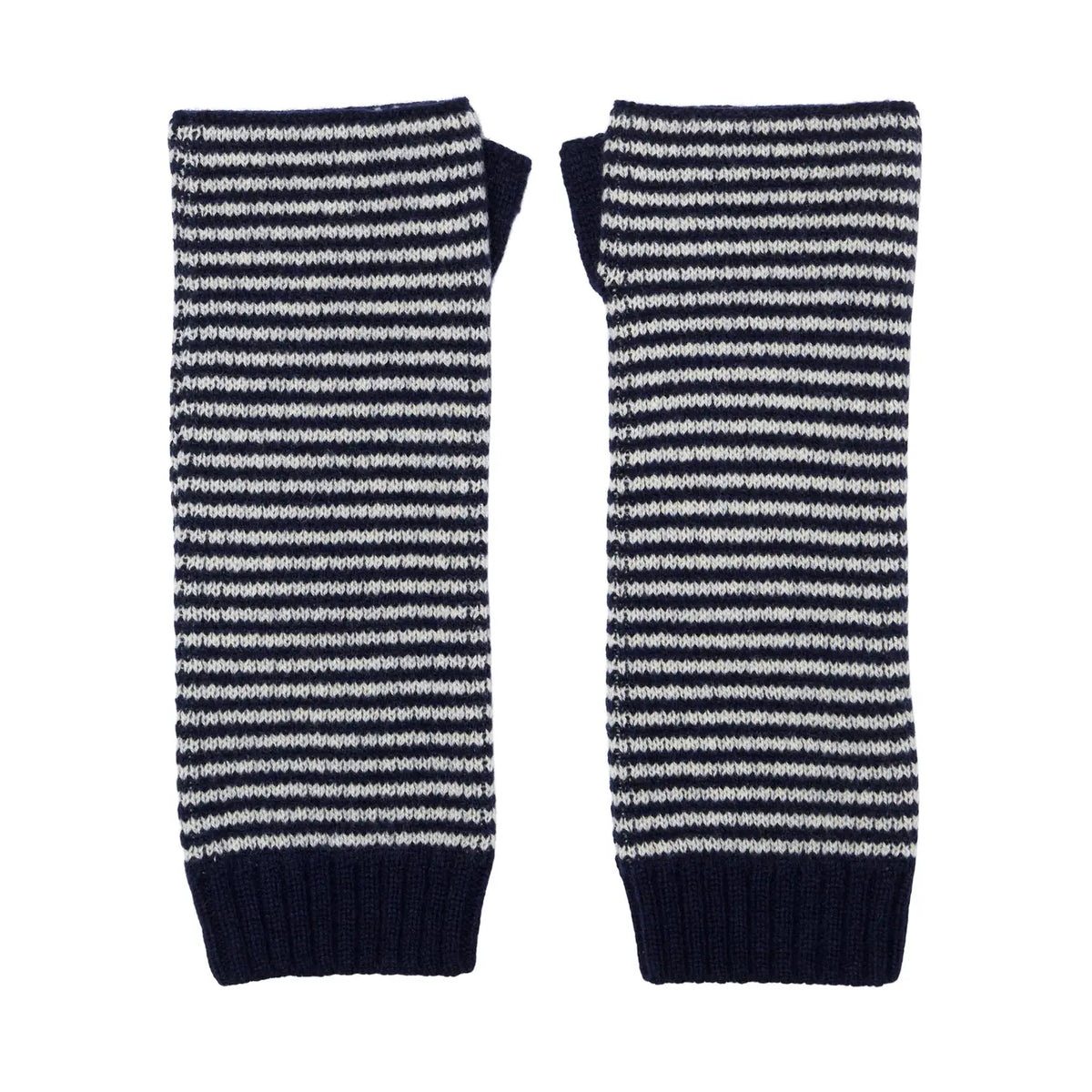 *NEW* Cashmere Wrist Warmers Navy/White