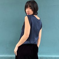 *NEW* Johanna V Neck Shell Top Navy