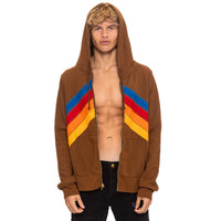 Mountain Stitch Chevron Zip Hoodie Cinnamon