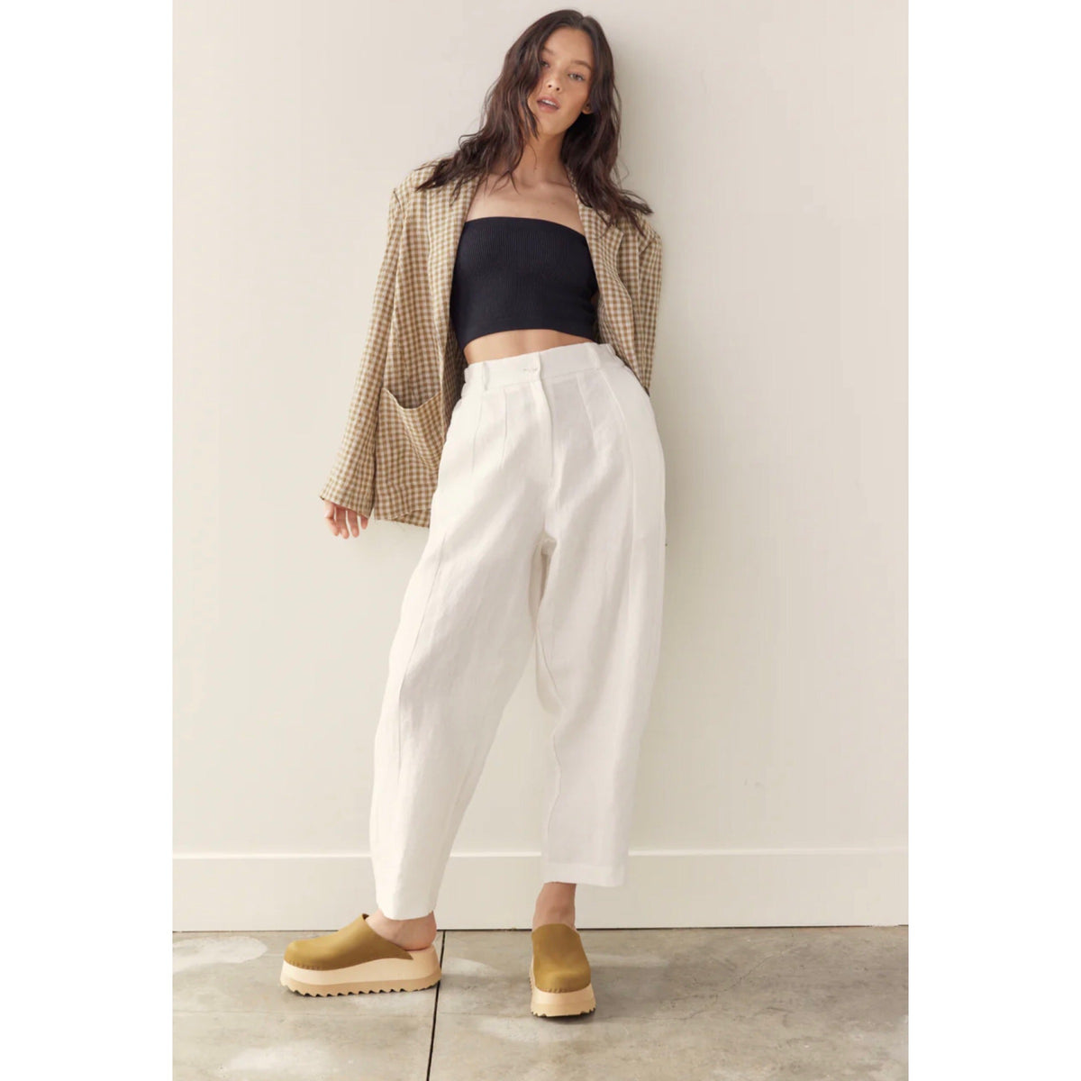 Amente Linen Seamed Pants
