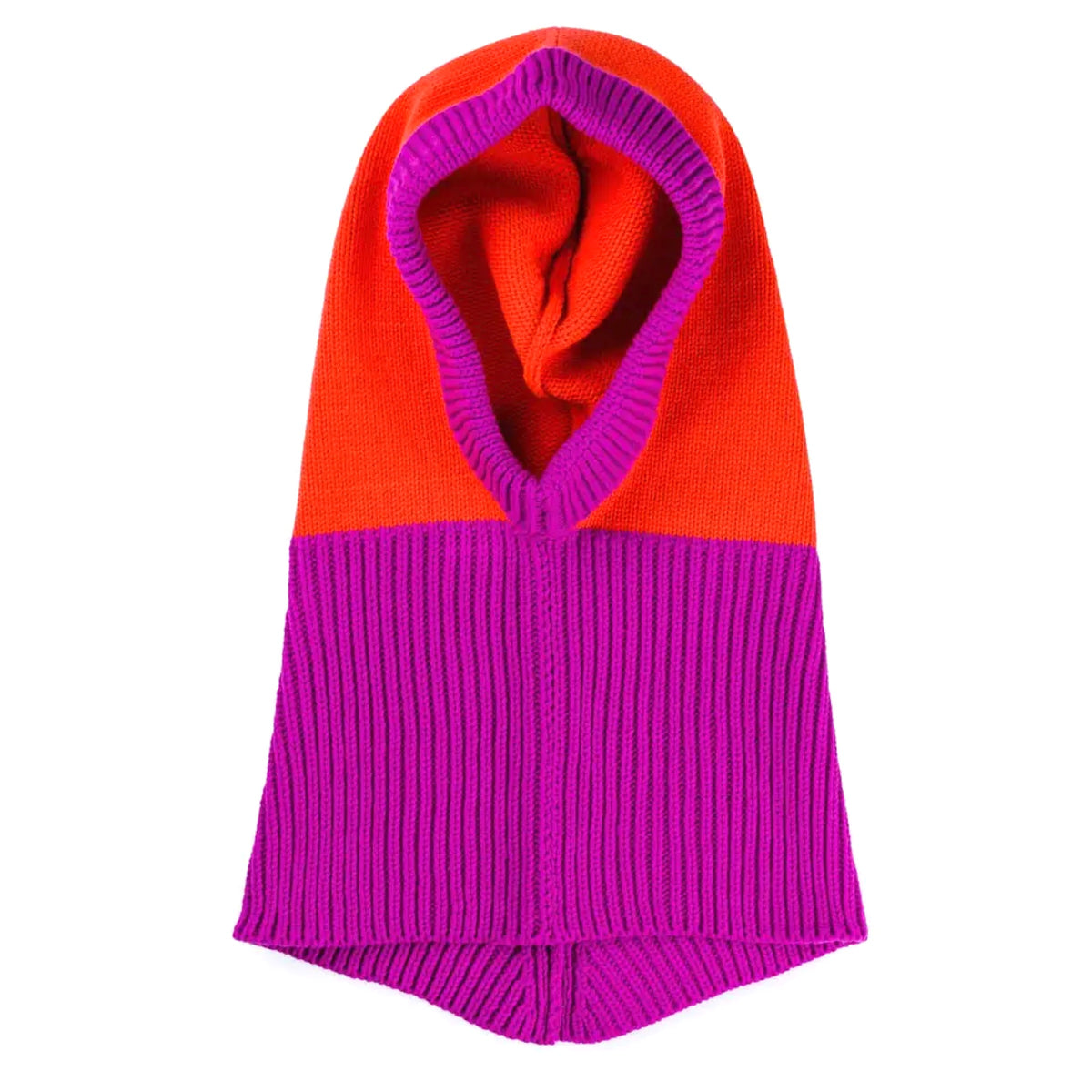 Colour Block Knit Hood Magenta