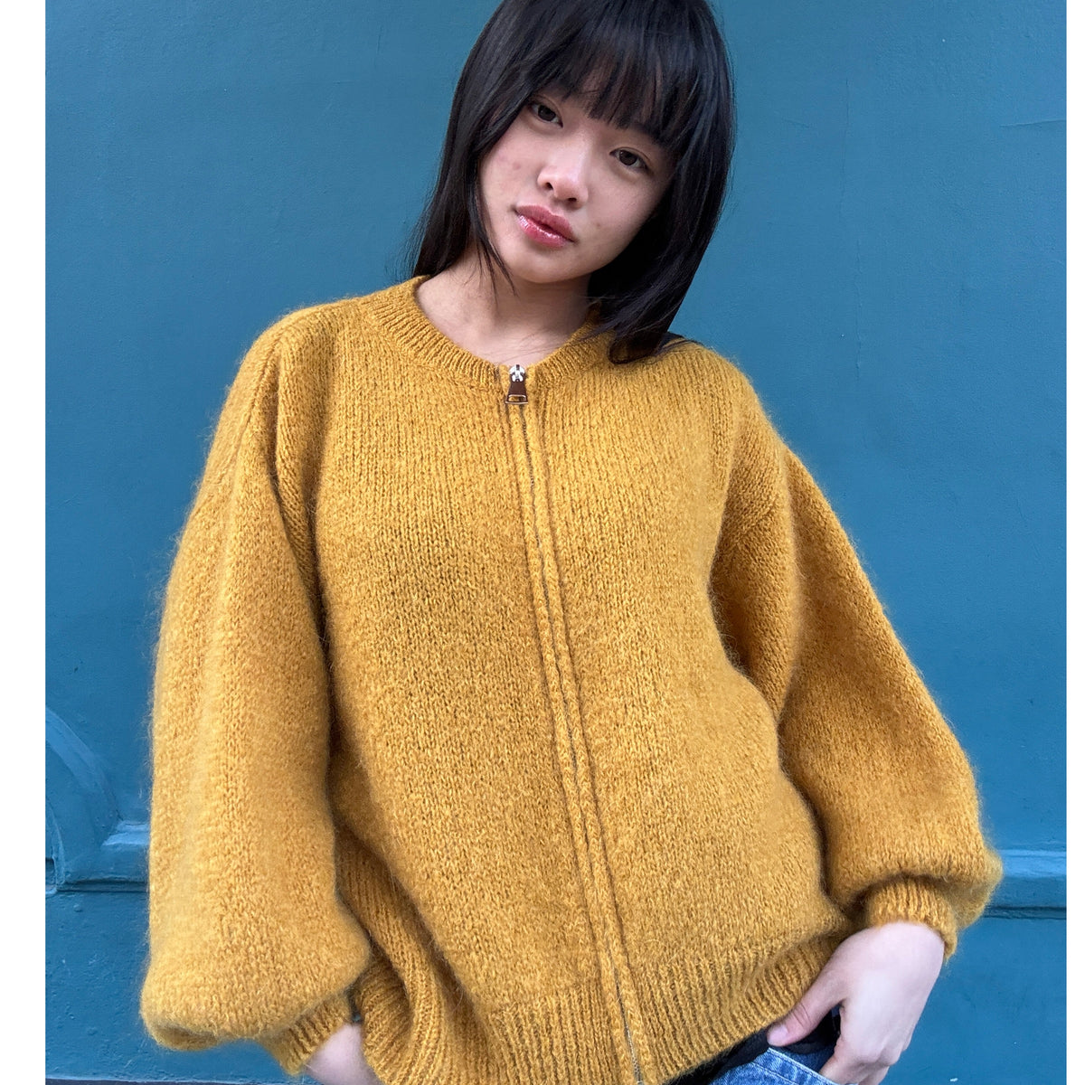 *NEW* Johanna Zip-Up Knit Mustard
