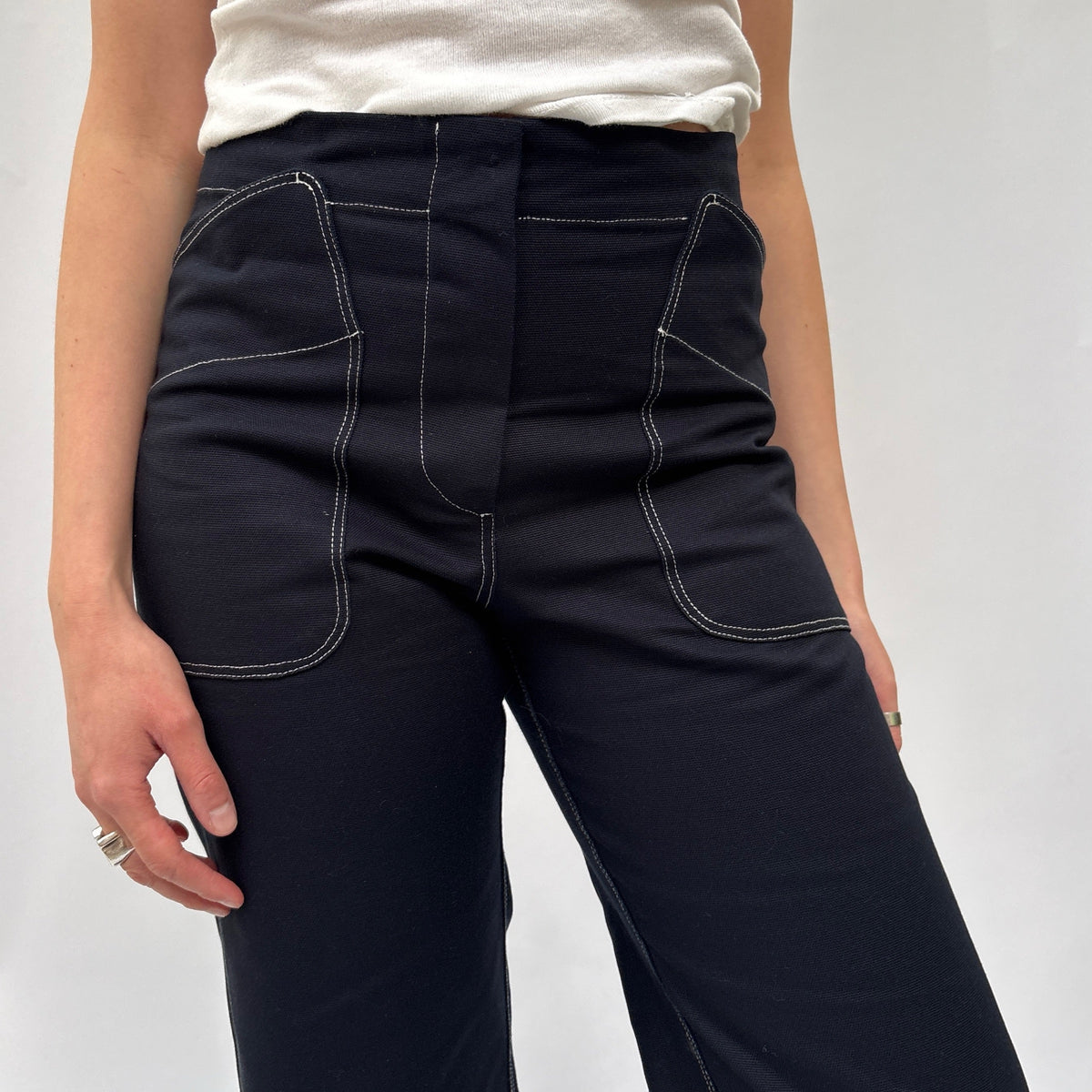 *SS26!* Topstitched Melrose Navy