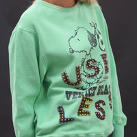 Useless Upcycled Snoopy Green Sweat