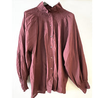 *NEW STYLE* Johanna Smocked Shirt Aubergine