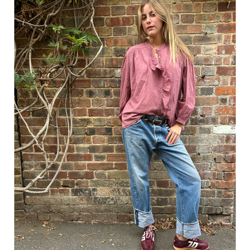 Lightweight Ruffle Shirt Vintage Rose