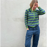 Stripe Collared Knit Green/Navy