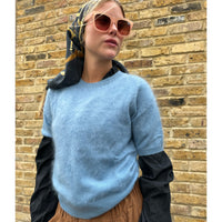 Amaya Brushed Cashmere Jumper Sky Blue