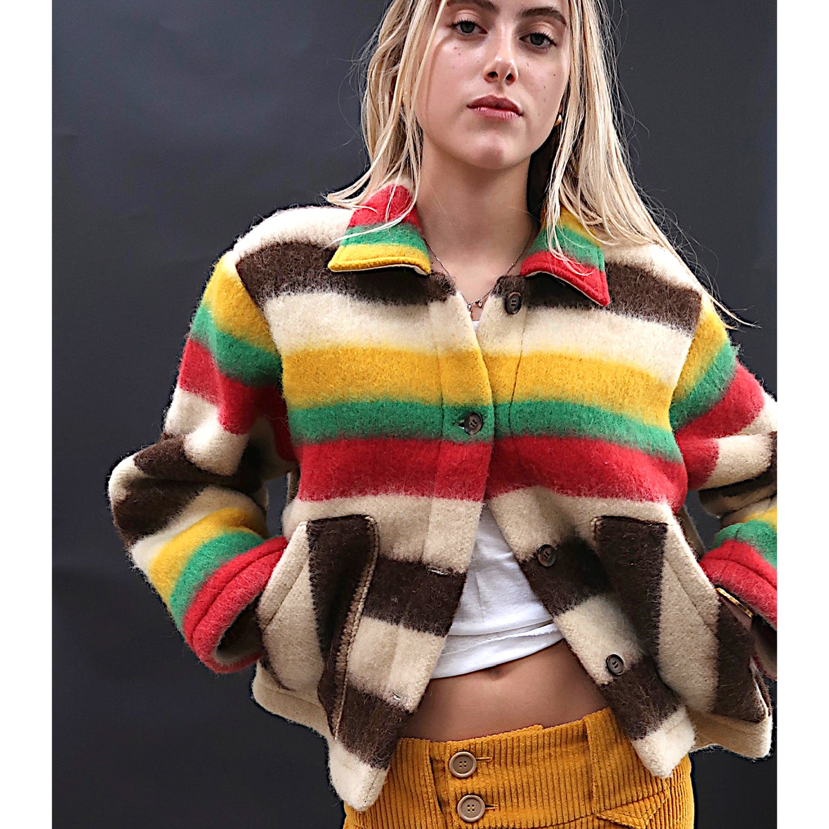 *NEW STYLE* Stripe Wool Workwear Jacket