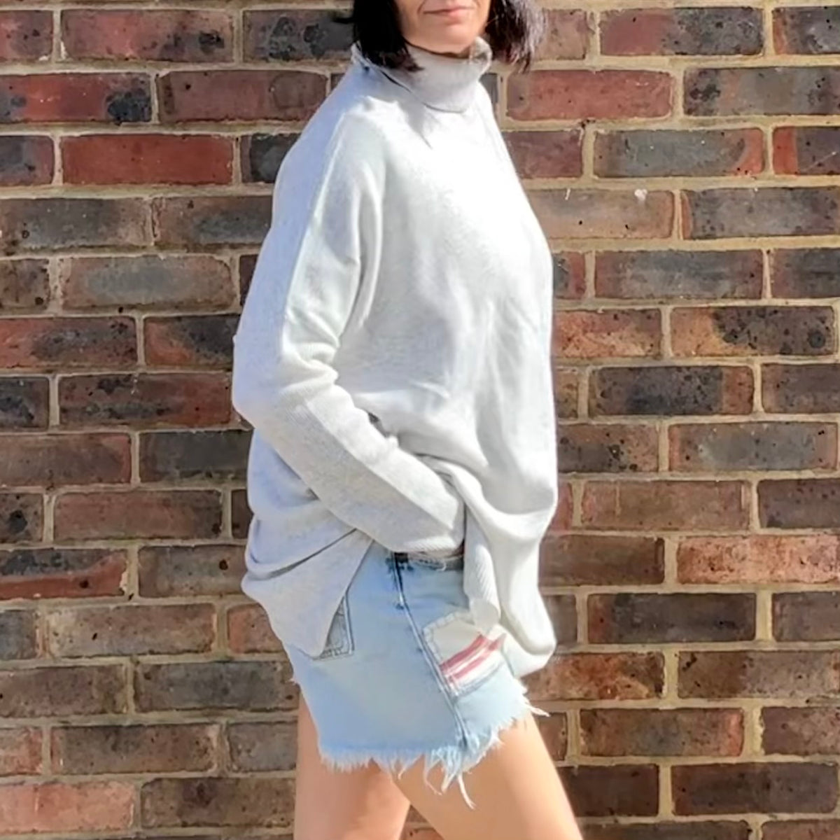 *NEW* Absolut Cashmere Extra Long Turtle Neck Heather Grey