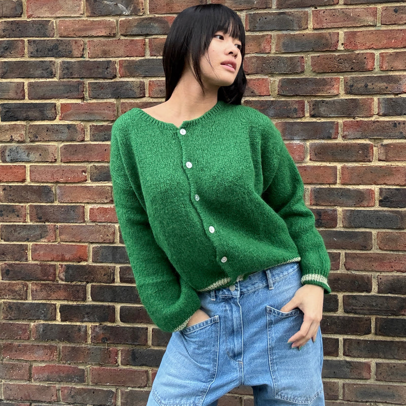 *NEW STYLE* Round Neck Forest Green Button-up Cardi