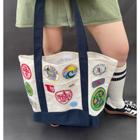 Vintage-Patched Trader Joes Tote L