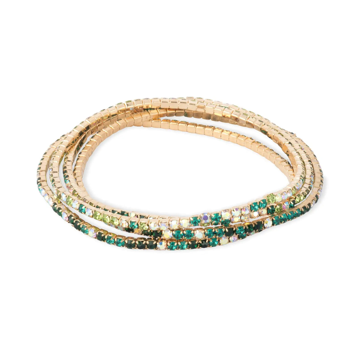 Green Stretch Tennis Bracelets