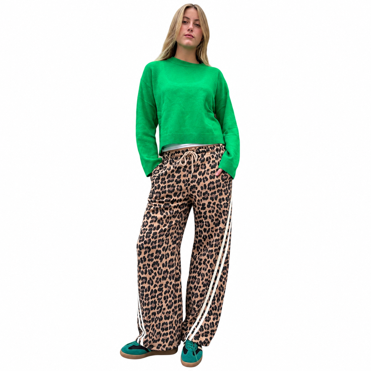 Leopard Barrel Sweatpants Camel