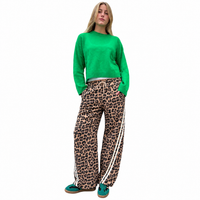 Leopard Barrel Sweatpants Camel