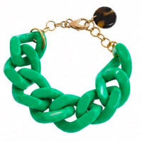 Resin Link Bracelet Emerald
