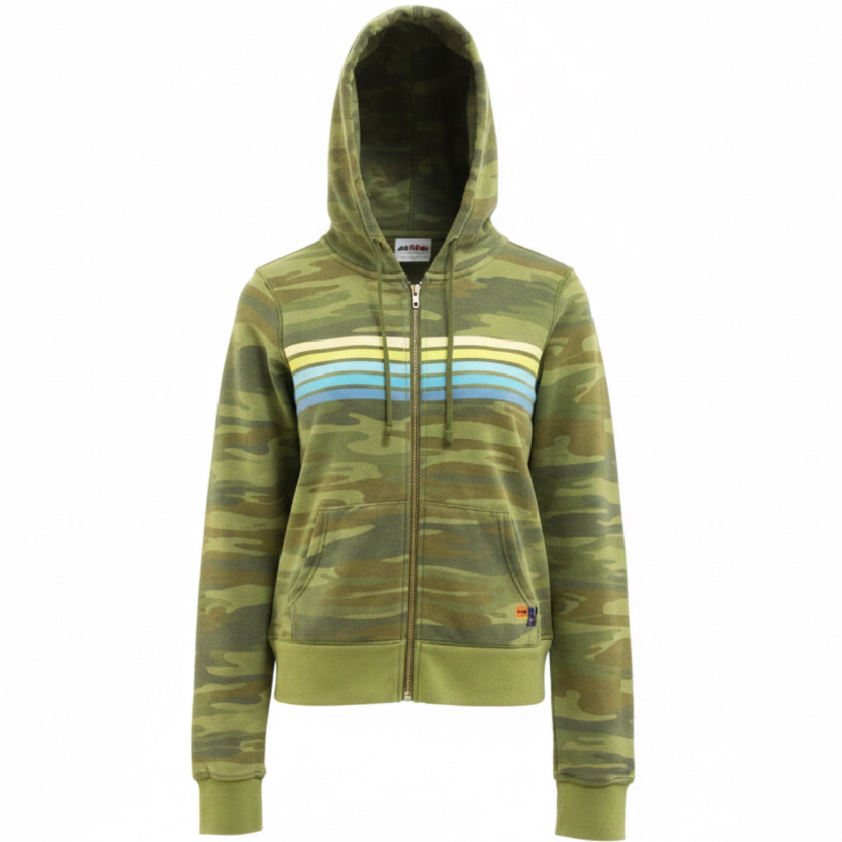 *NEW COLOUR* 5 Stripe Zip Up Camo/Aquamarine
