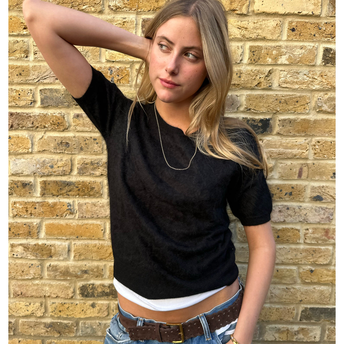 Amaya Brushed Cashmere Jumper Black