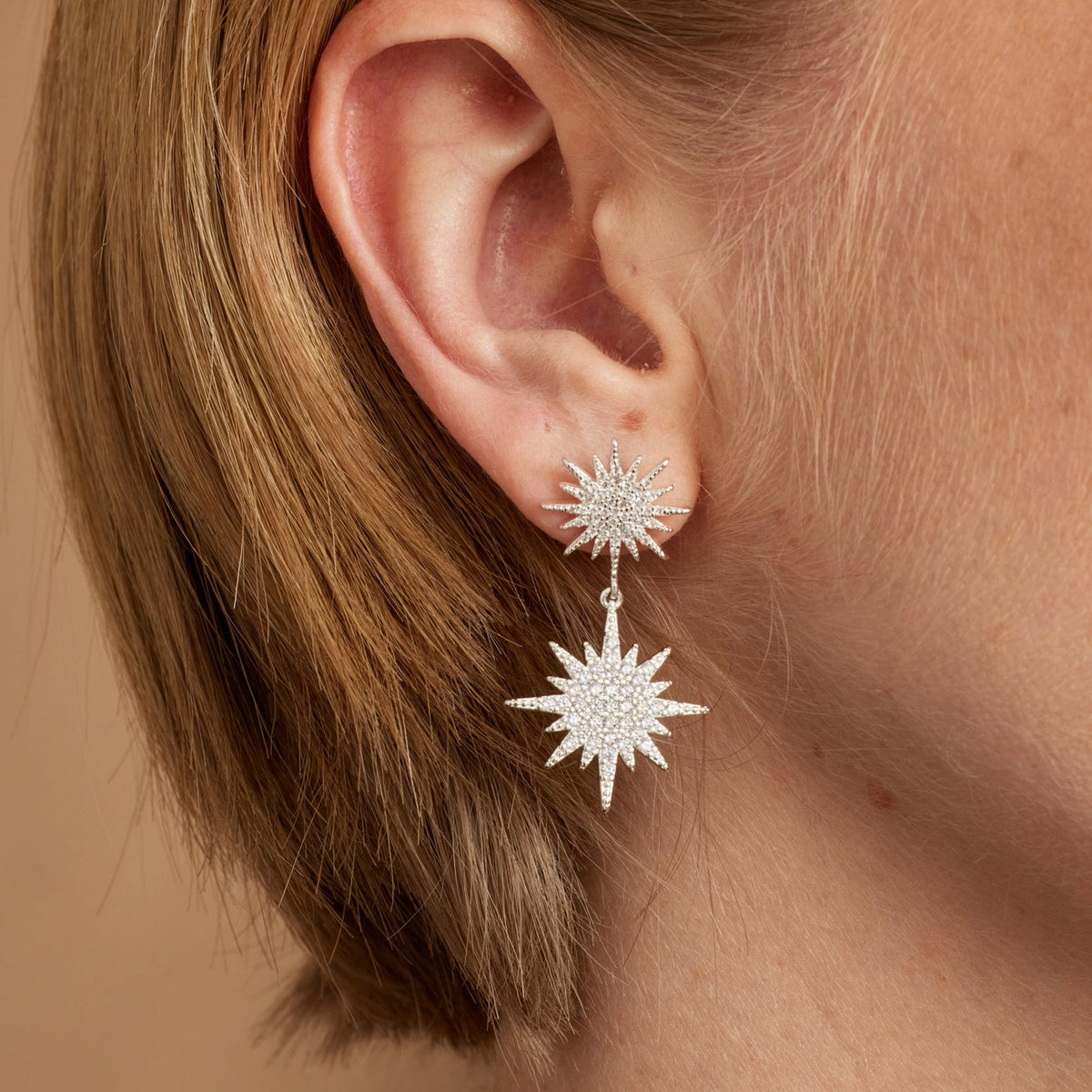 Elsa Star Earrings Silver
