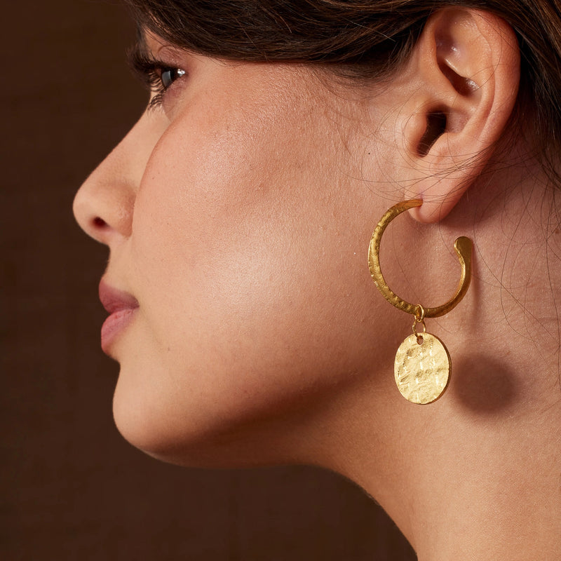 Esmerelda Gold Hoop and Coin Earrings