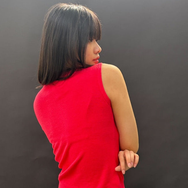 Useless Fuchsia 'London' Patch Sleeveless Top in Yellow