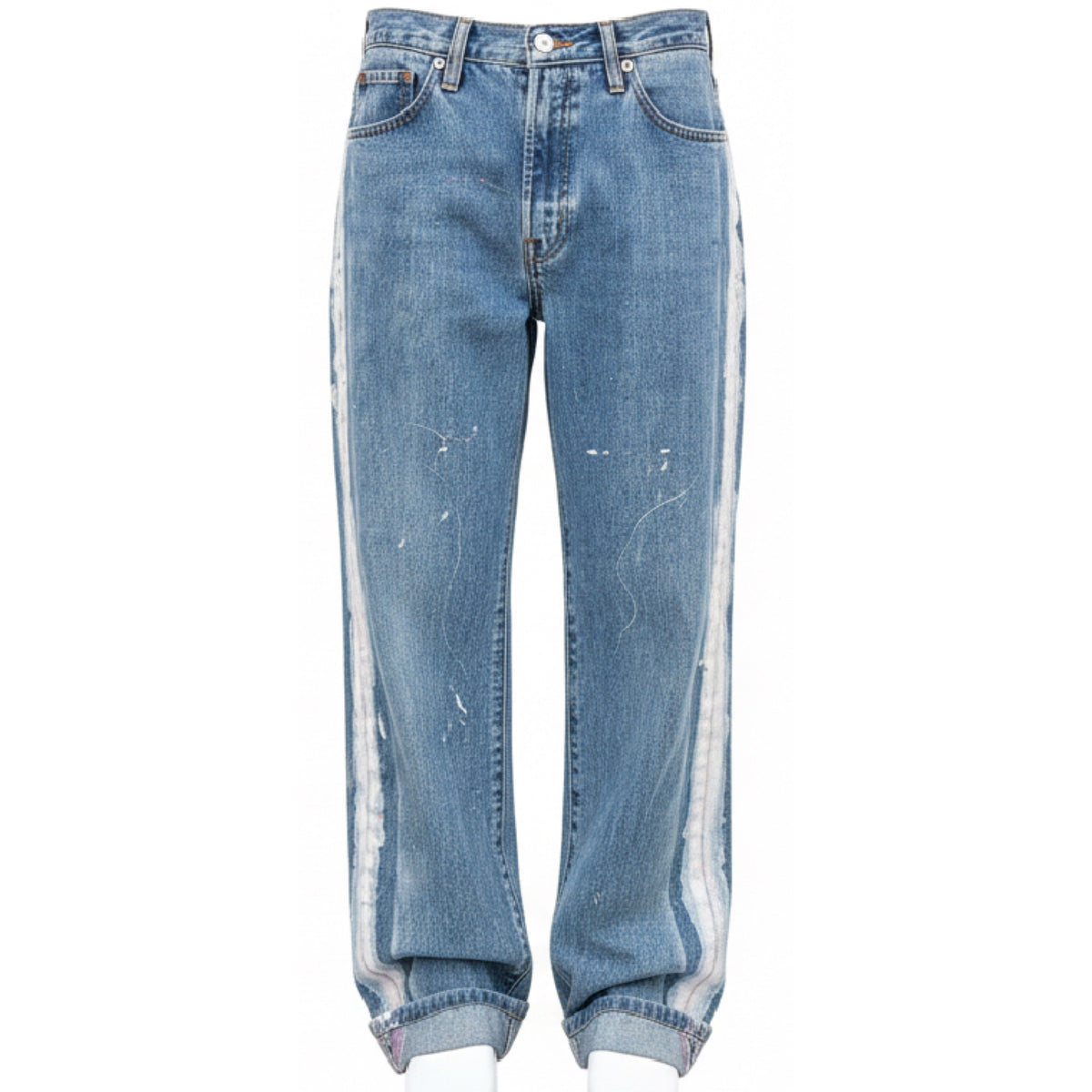 Upcyled Levi's with painted seam
