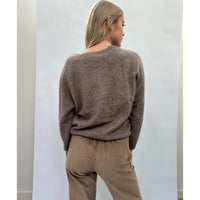 V-Neck Camel Gray Cashmere Pullover