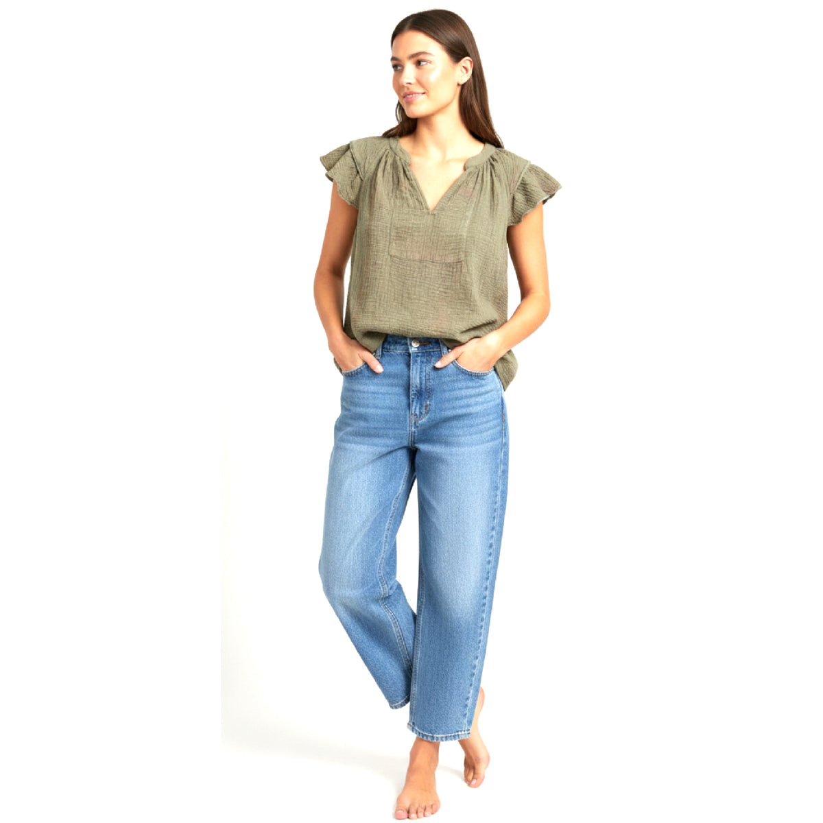 *AW26* Overdyed Puff Top Army