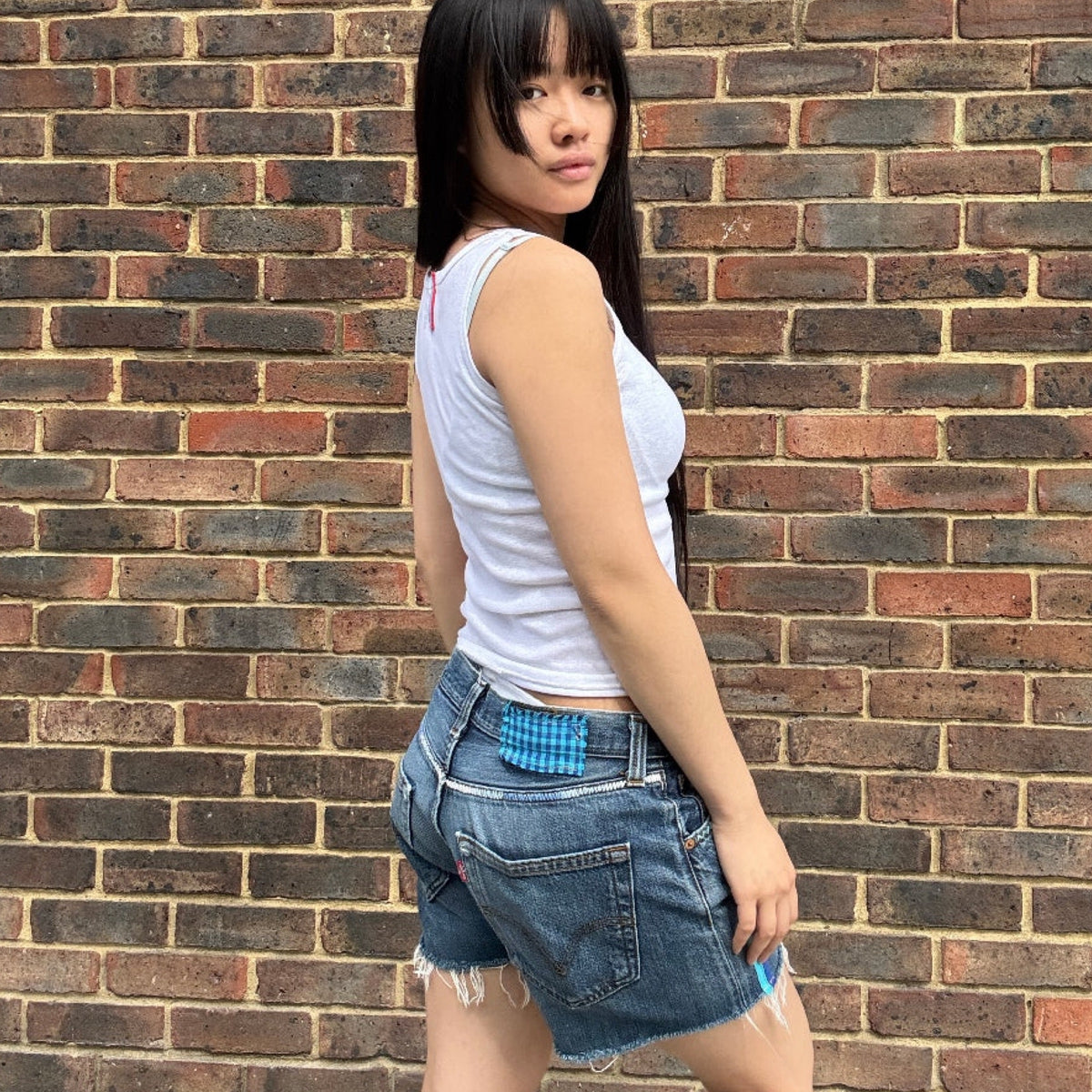 *NEW* Levi's Cut Offs with Gingham Patch