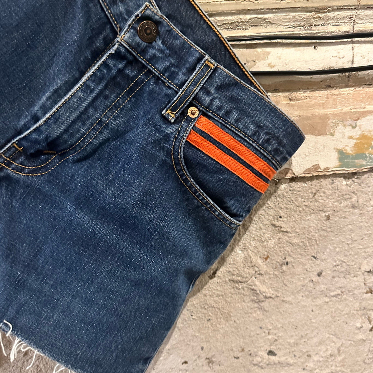 *NEW* Levi's Cut Offs + Orange Stripe