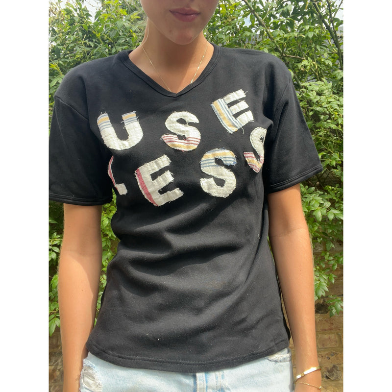 Useless Black embroidered T