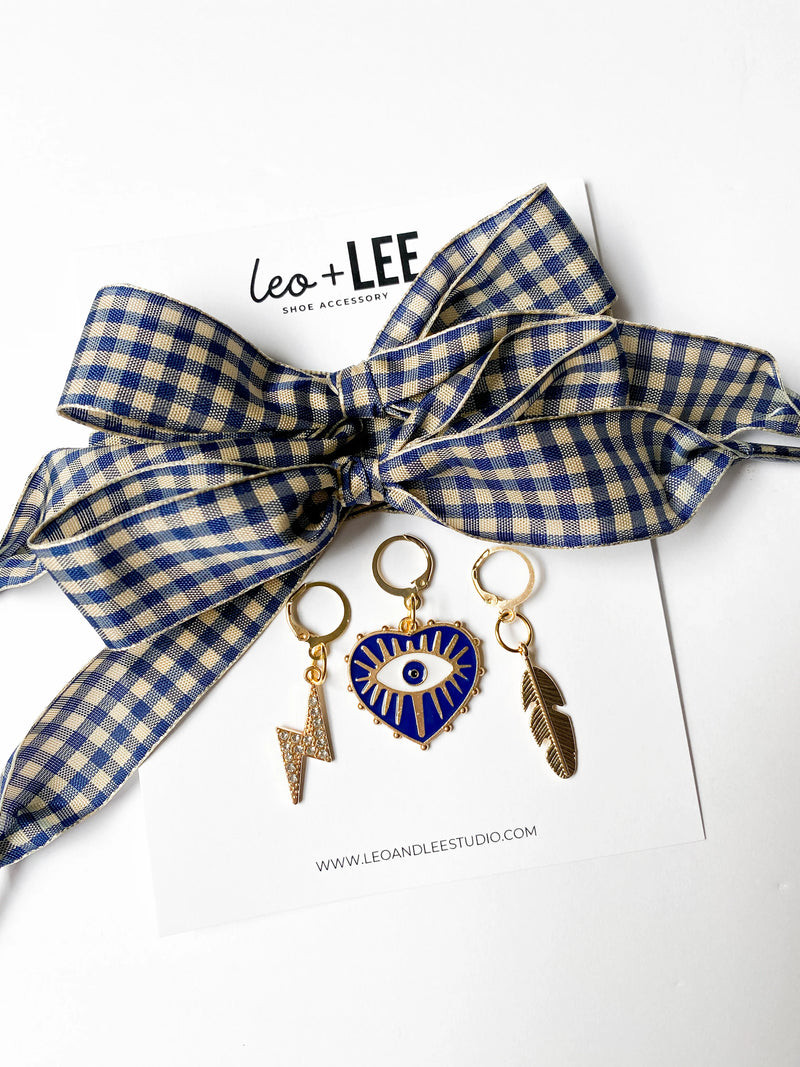 *TREND* Charm Laces Navy Gingham