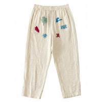 Embroidered Pants Ecru