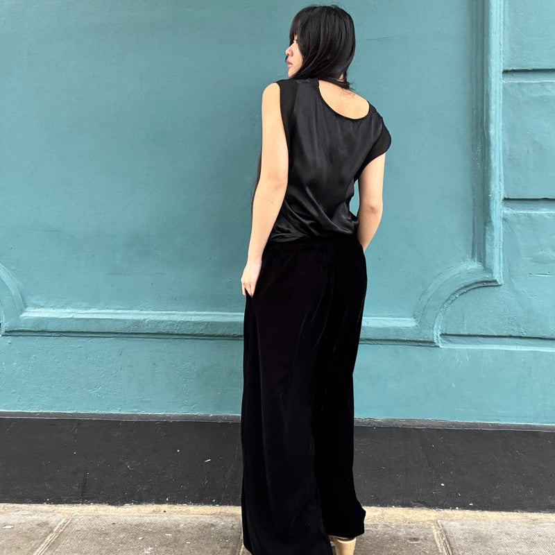 *NEW* Johanna Velvet Baggy Cuffed Pants Black