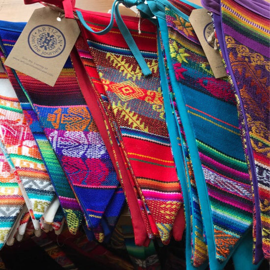 Artizan Ecuadorian Fabric Bunting Purple