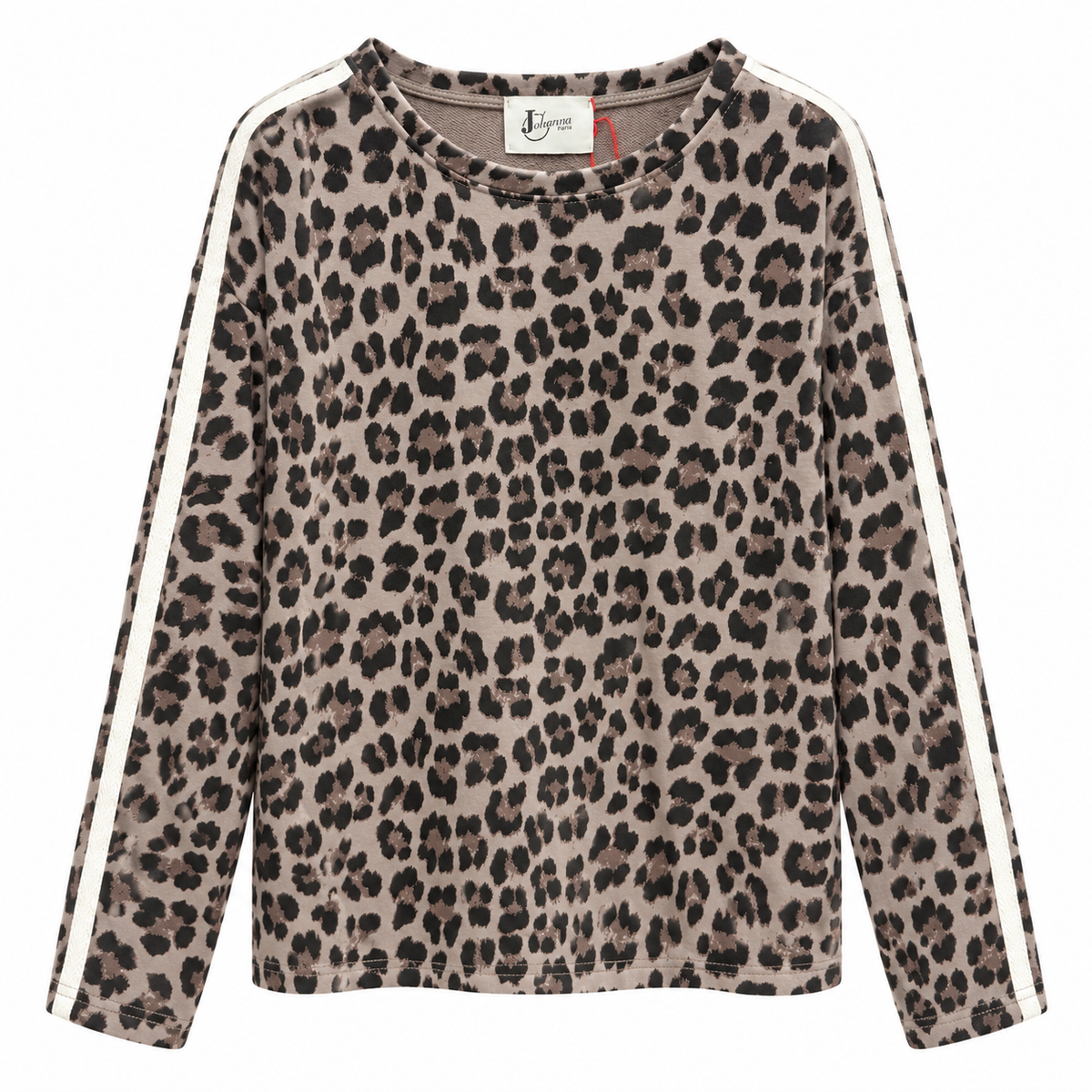 Leopard Crew Neck Stone
