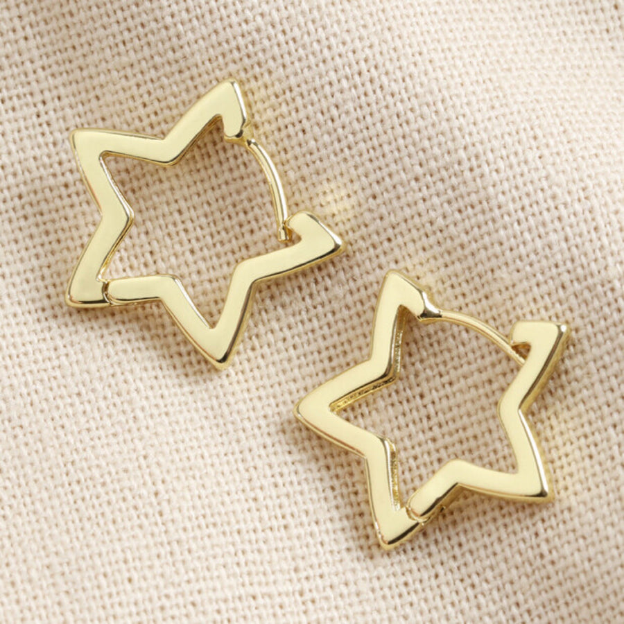 Angel Star Huggie Hoop Earrings